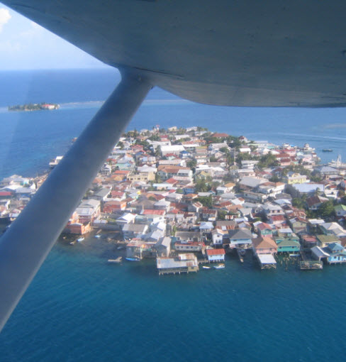 arial view of bonacca key, guanaja